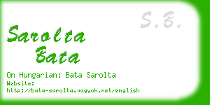 sarolta bata business card